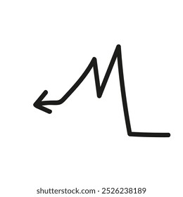 Hand drawn doodle arrows silhouette for business infographic