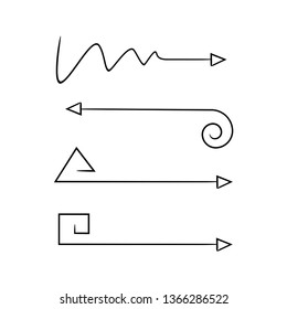 hand drawn and doodle arrows thin line