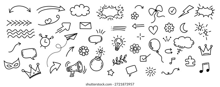 handgezeichnete Doodle Art Elemente Sammlung