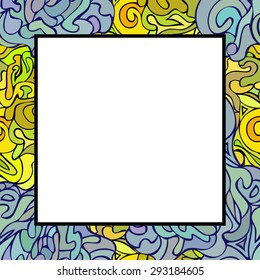 Hand drawn doodle art frame. Vector illustration