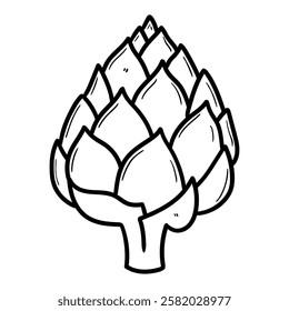 Hand drawn doodle artichoke isolated on white background. Vector illustration.