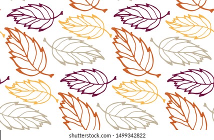 Hand drawn doodle autumn pattern background wallpaper textile texture template