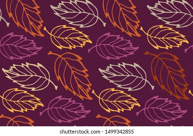 Hand drawn doodle autumn pattern background wallpaper textile texture template