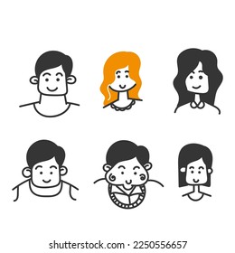 hand drawn doodle Avatar profile picture icon illustration vector