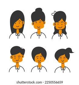 hand drawn doodle Avatar profile picture icon illustration vector