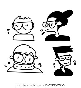 Dibujado a mano Doodle avatar perfil persona ilustración