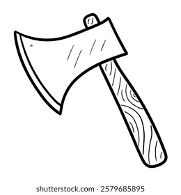 Hand drawn doodle axe isolated on white background. Vector illustration.
