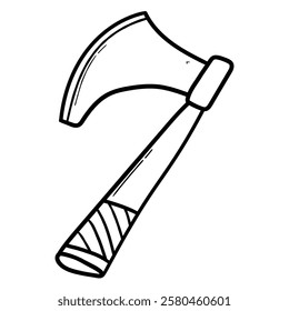 Hand drawn doodle axe isolated on white background. Vector illustration.