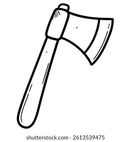Hand drawn doodle axe isolated on white background. Vector illustration.
