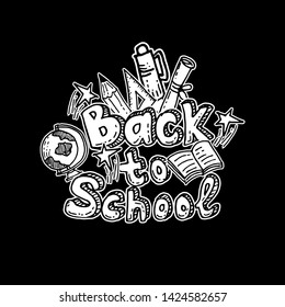 Hand drawn doodle back to school icon. concept education, Background for poster, banner. Vector illustration