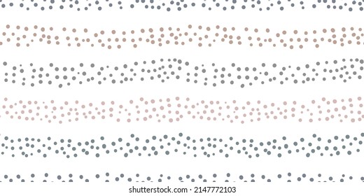Fondo de doodle dibujado a mano, patrón de rayas pastel con puntos, fondo de repetición vectorial, mosaico repetitivo interminable.