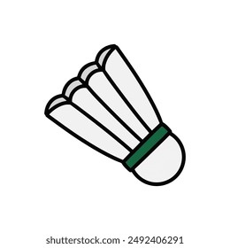 Dibujado a mano Doodle Shuttlecock Ilustración. Pegatina de bandolera de bádminton