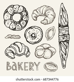 Hand drawn doodle  bakery