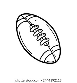 Hand drawn doodle ball american football isolated on white background. Vector illustration.