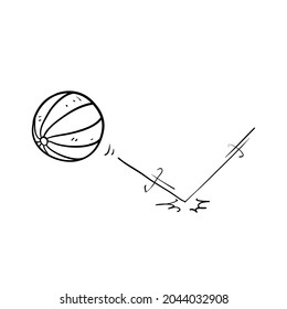 hand drawn doodle ball bounce illustration icon isolated