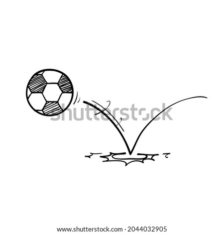 hand drawn doodle ball bounce illustration icon isolated [[stock_photo]] © 
