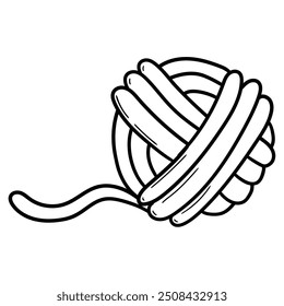 Bola de doodle desenhada à mão de fio isolado no fundo branco. Ilustração vetorial.