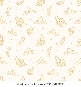 hand drawn doodle banana seamless pattern