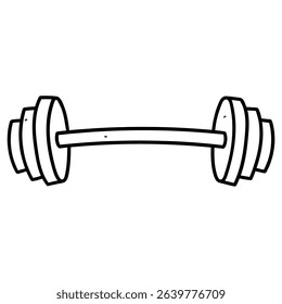 Hand drawn doodle barbell isolated on white background. Vector illustration.