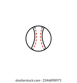 Hand drawn doodle baseball ball isolated on white background.