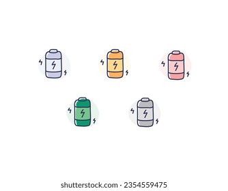 Handgezeichnete Doodle-Batterie-Symbol, Doodle-Batteriesymbol, Vektorsymbol