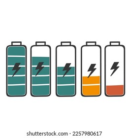 doodle dibujado a mano Ilustración del indicador del nivel de la batería