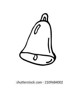 La mano dibujó timbre de doodle. Icono de vector simple