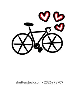 Handgezeichnetes Doodle-Fahrrad einzeln auf weißem Hintergrund, Vektorgrafik10