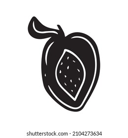 Hand drawn doodle black apricot.