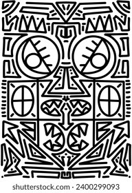 Hand drawn doodle with black lines, creative abstract illustration suitable for stickers, drawing books, covers, isolated on white background