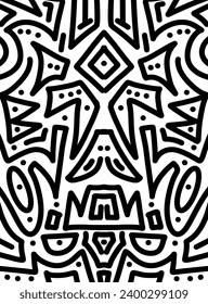 Hand drawn doodle with black lines, creative abstract illustration suitable for stickers, drawing books, covers, isolated on white background