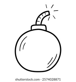 Hand drawn doodle bomb isolated on white background. Vector illustration.