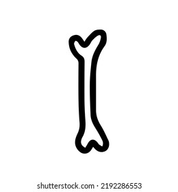 Handgezeichneter Doodle-Knochen einzeln. Vektorgrafik-Knochenskizze