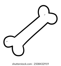 Hand drawn doodle bone isolated on white background. Vector illustration.