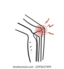 hand drawn doodle bone joint pain illustration