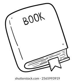 Hand drawn doodle book isolated on a white background. Vector illustration.