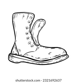 Hand drawn doodle boots