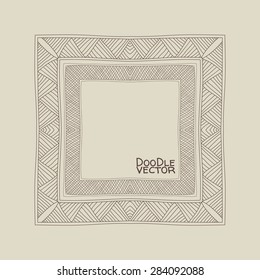 Hand Drawn Doodle Border Frames. Vector illustration.