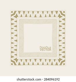 Hand Drawn Doodle Border Frames. Vector illustration.