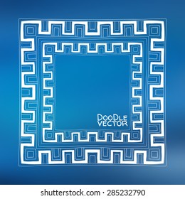Hand Drawn Doodle Border Frames. Vector illustration.