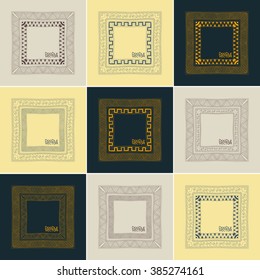 Hand Drawn Doodle Border Frames. Vector illustration.