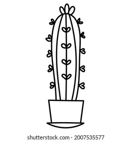 hand drawn doodle botanical cactus plant succulent clipart illustration vector EPS10