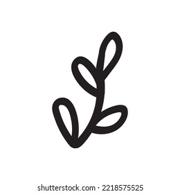 Hand drawn doodle botanical elements.
Simple childish icons best for rustic style design. Isolated on white background