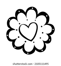 Hand drawn doodle bouquet of flowers for the holiday