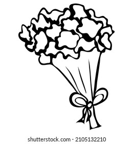 Hand drawn doodle bouquet of flowers for the holiday