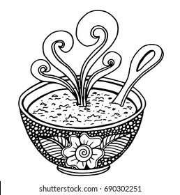 Hand Drawn Doodle Of A Bowl Of Soup