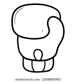 Hand drawn doodle boxing glove isolated on white background. Vector illustration.