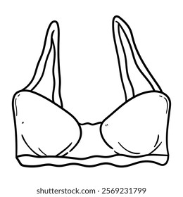 Hand drawn doodle bra isolated on a white background. Vector illustration.