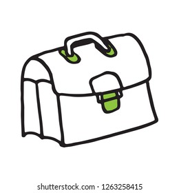 Hand drawn doodle brief case. Vector illustration