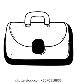 Hand drawn doodle briefcase isolated on a white background. Vector illustration.